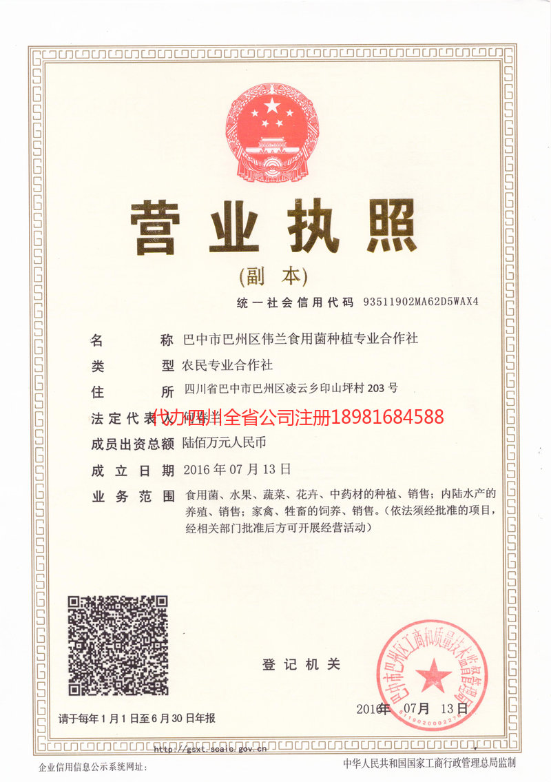 北安北安伟兰食用菌种植专业合作社